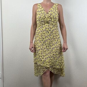 Vintage Y2K D.J. Summers Pleated Sleeveless Asymmetrical Chiffon Midi Dress 8